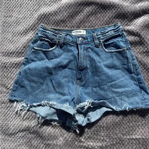 Abercrombie & Fitch Distressed Blue Jean Shorts